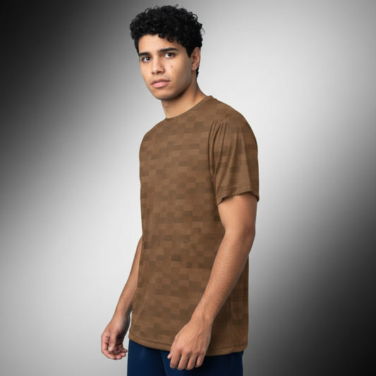 Brown Wool Textured Unisex T-Shirt