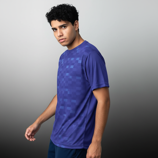 Blue Wool Textured Unisex T-Shirt