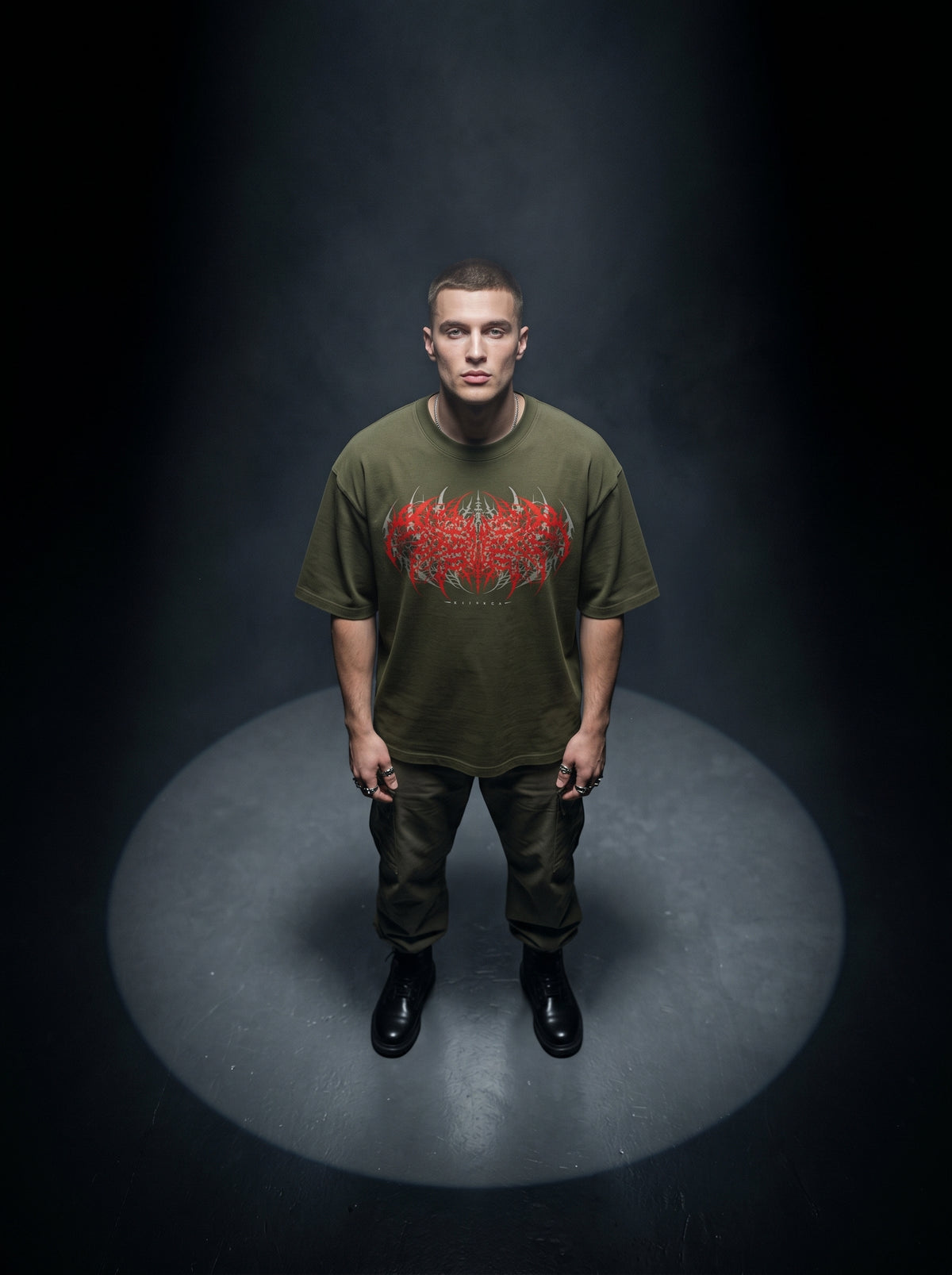 Klivexa Oblivian Collection Oversized Heavyweight Unisex T-Shirt-Red