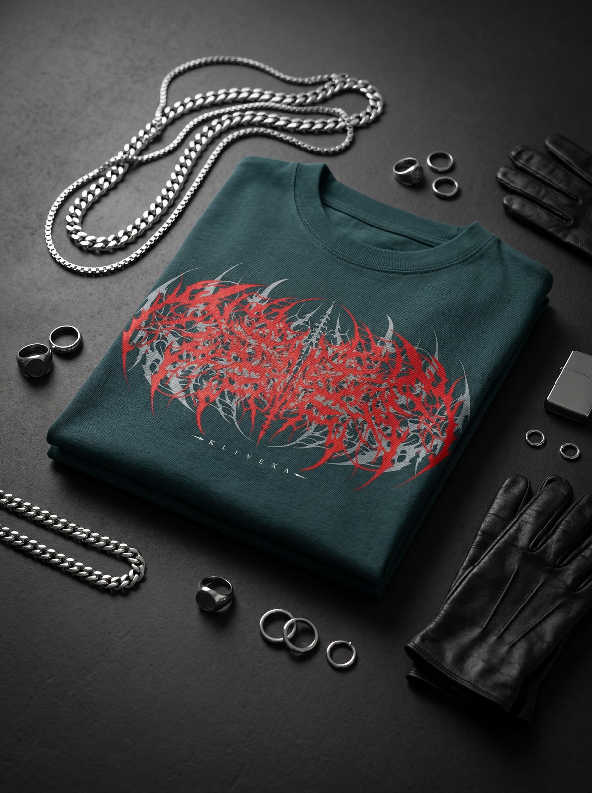 Klivexa Oblivian Collection Oversized Heavyweight Unisex T-Shirt-Red