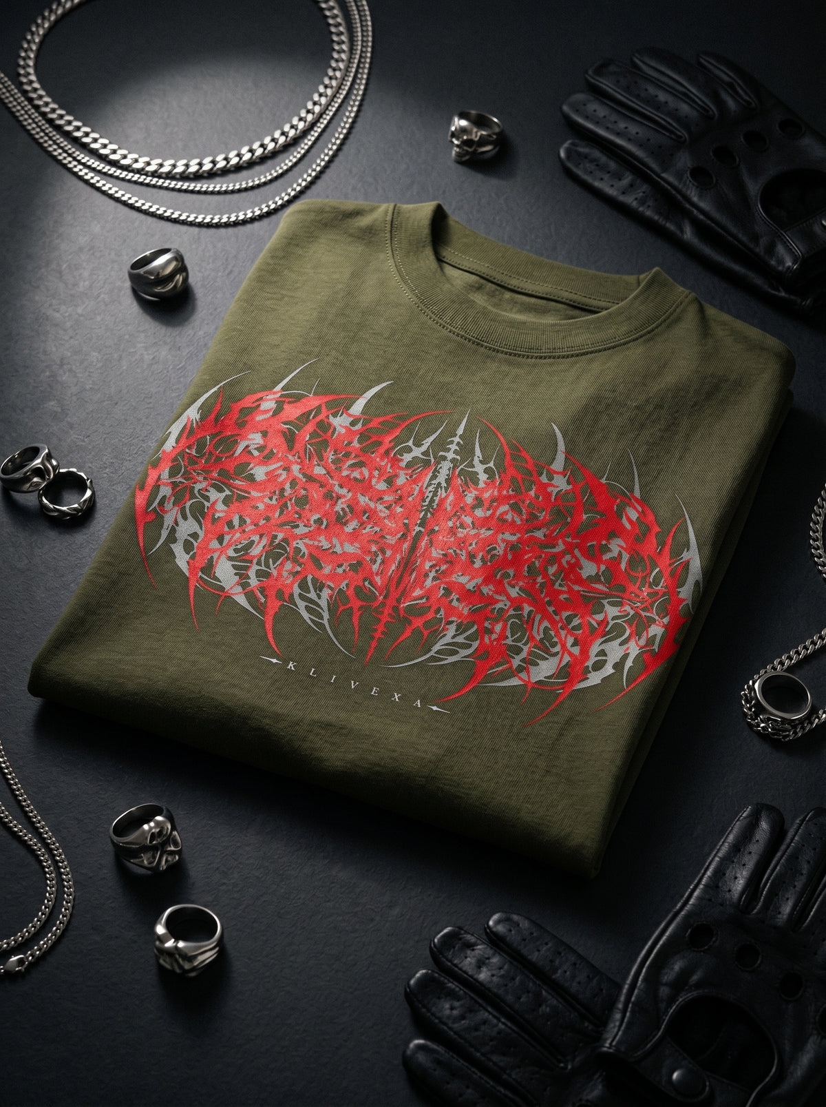 Klivexa Oblivian Collection Oversized Heavyweight Unisex T-Shirt-Red