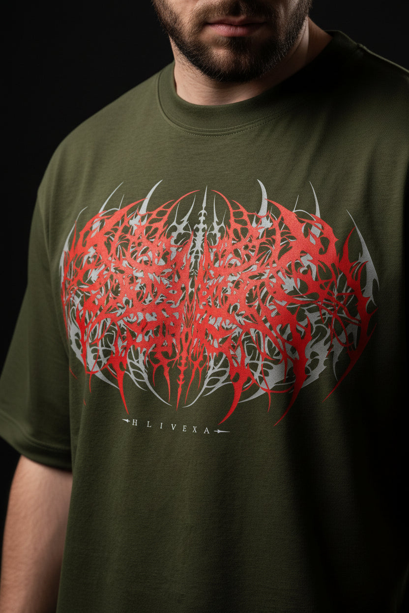 Klivexa Oblivian Collection Oversized Heavyweight Unisex T-Shirt-Red