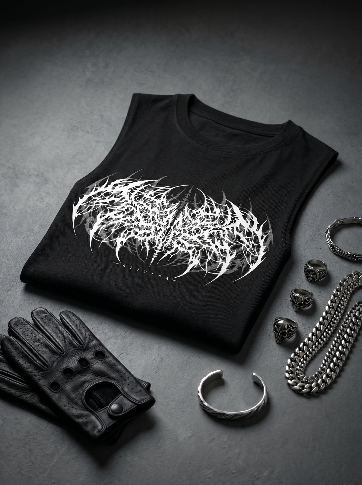 Klivexa Oblivian Sleeveless  T-Shirt-White
