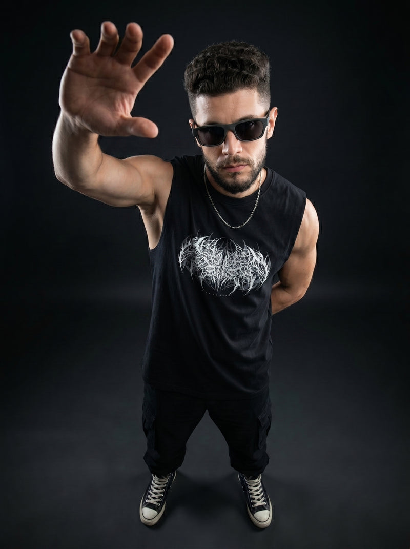 Klivexa Oblivian Sleeveless  T-Shirt-White
